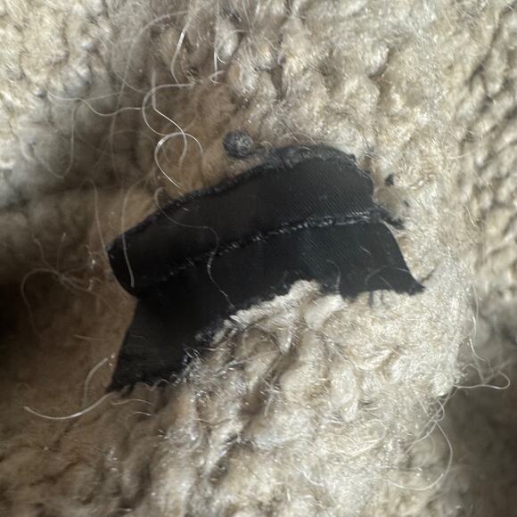 Zara Women's Tan Beige Alpaca Wool Knit Butterfly Sequin Beaded Sweater Top Sz M - Picture 7 of 9